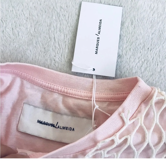 MARQUES ALMEIDA Mesh & Jersey Layered Blouse Top Size XS MSRP $510 - Picture 2 of 3